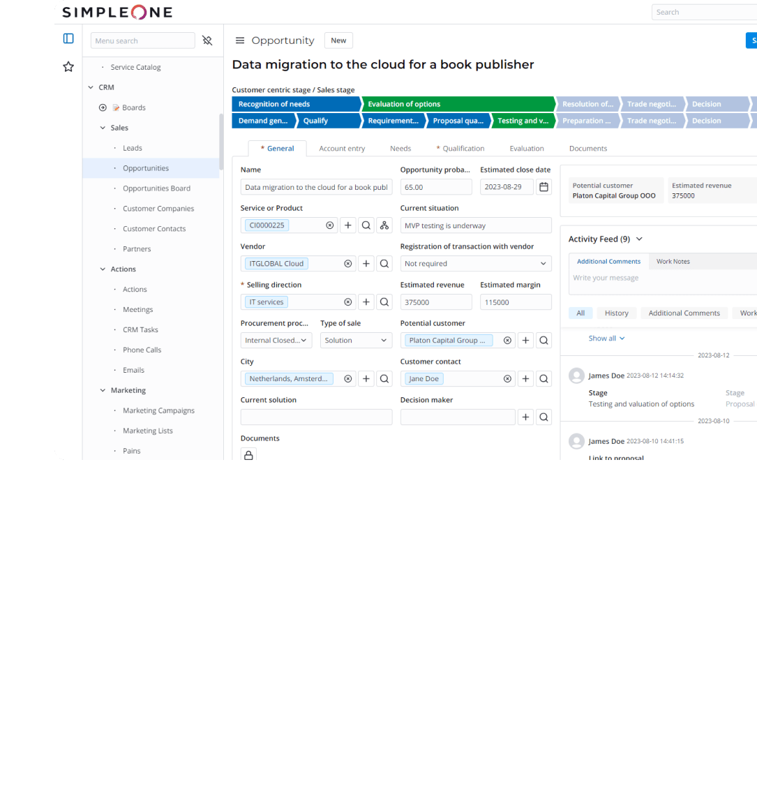 SimpleOne B2B CRM